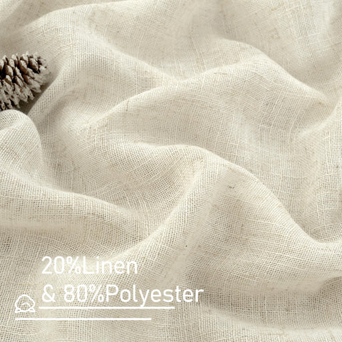 LAMIT linen semi-sheer curtains textured linen fabric close-up showing natural texture
