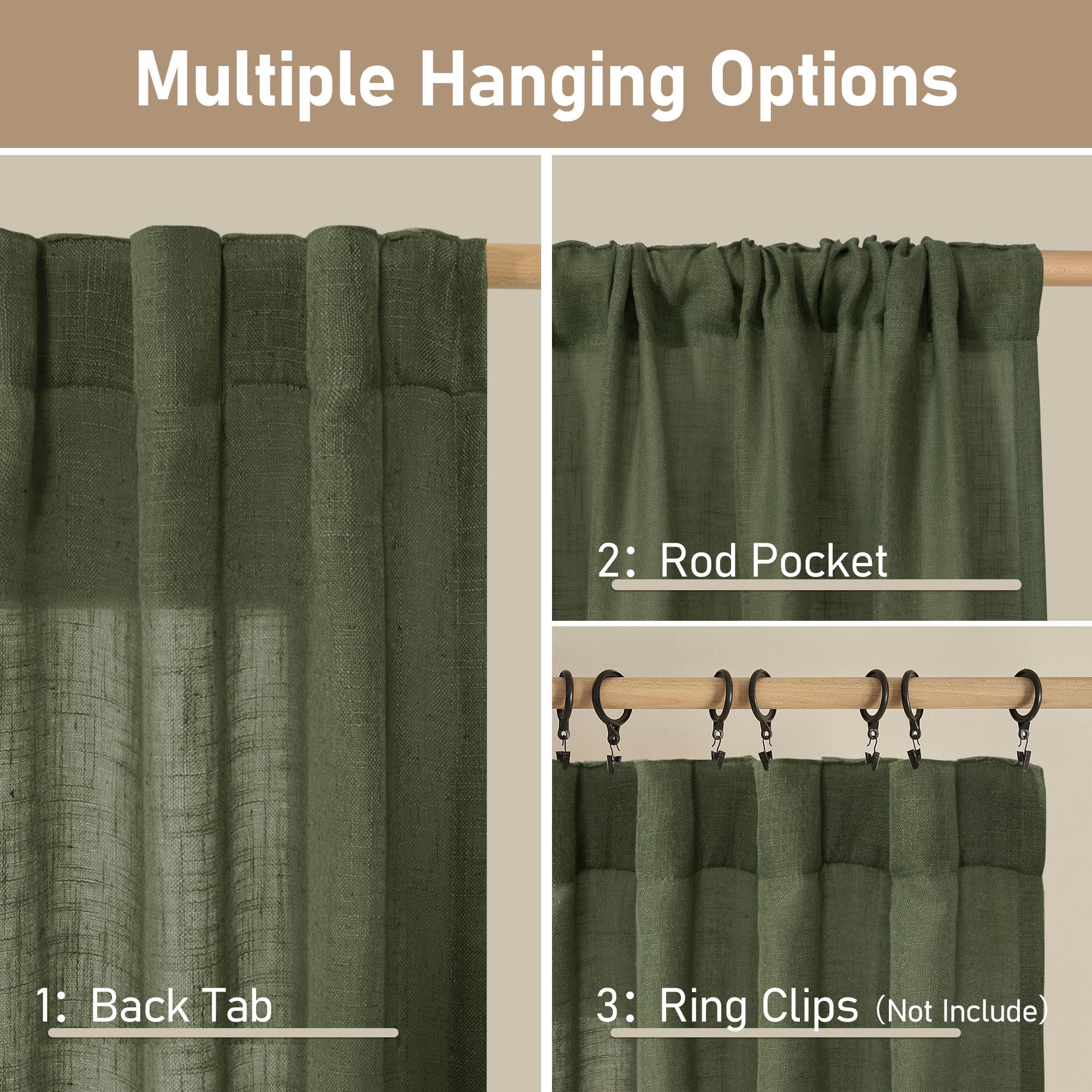LAMIT living room drapes with light-filtering linen for a gentle glow