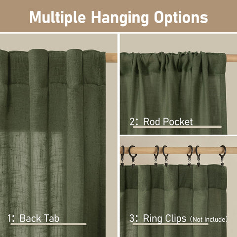 LAMIT living room drapes with light-filtering linen for a gentle glow