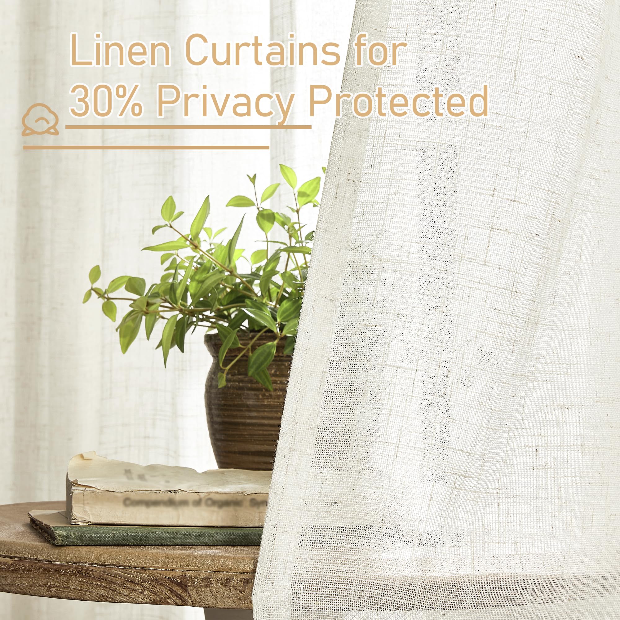 LAMIT natural linen-blend curtains add texture and depth to decor.