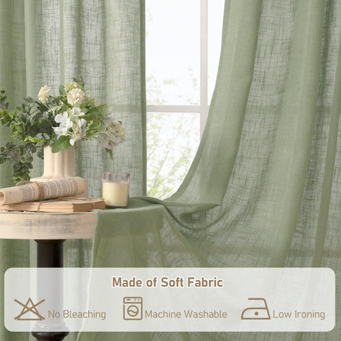 LAMIT privacy-friendly linen curtains create soft hazy shadows indoors.