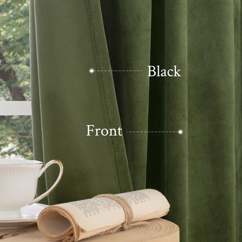 LAMIT Sage Green Velvet Curtain thermal insulation helps balance room temperature