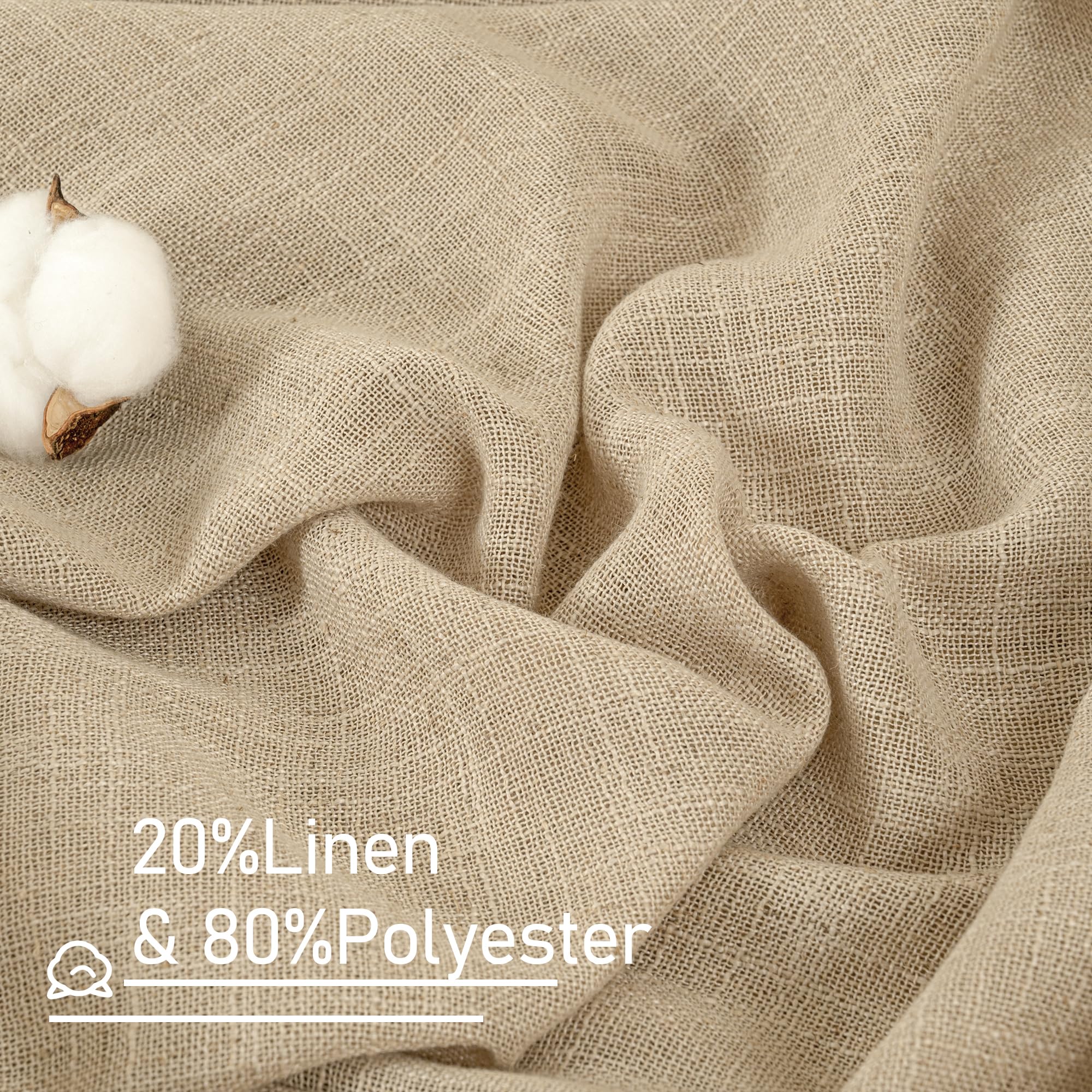 LAMIT textured linen curtains showing natural weave and rich depth in fabric.