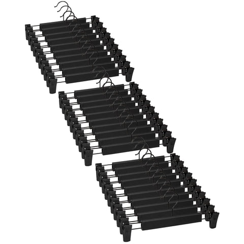 Lamitocs 30-pack hangers with clips securing fabrics securely.