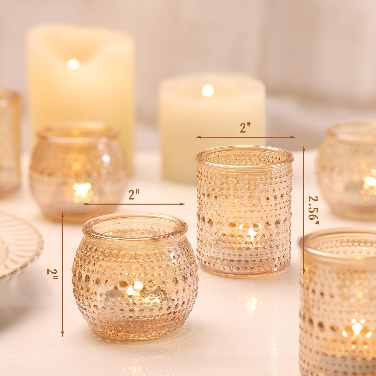 LAMORGIFT gold-tealight bowl holders elevate elegant centerpieces