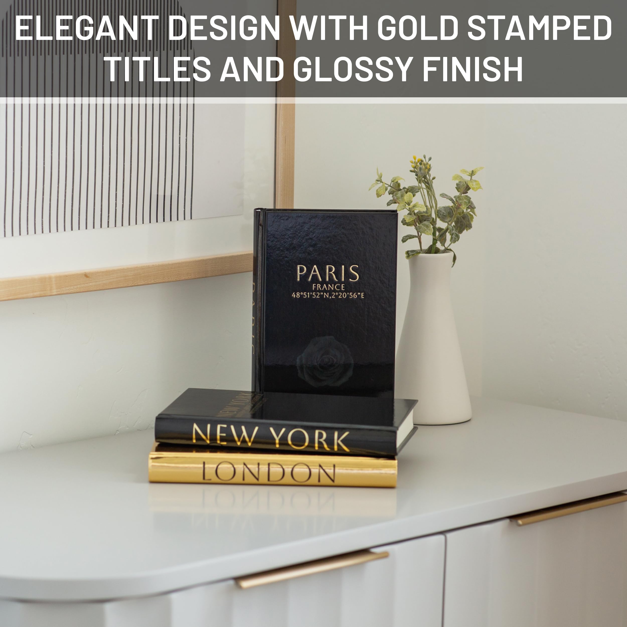 Lamour Home Decor London coordinates book set adds chic minimalism.