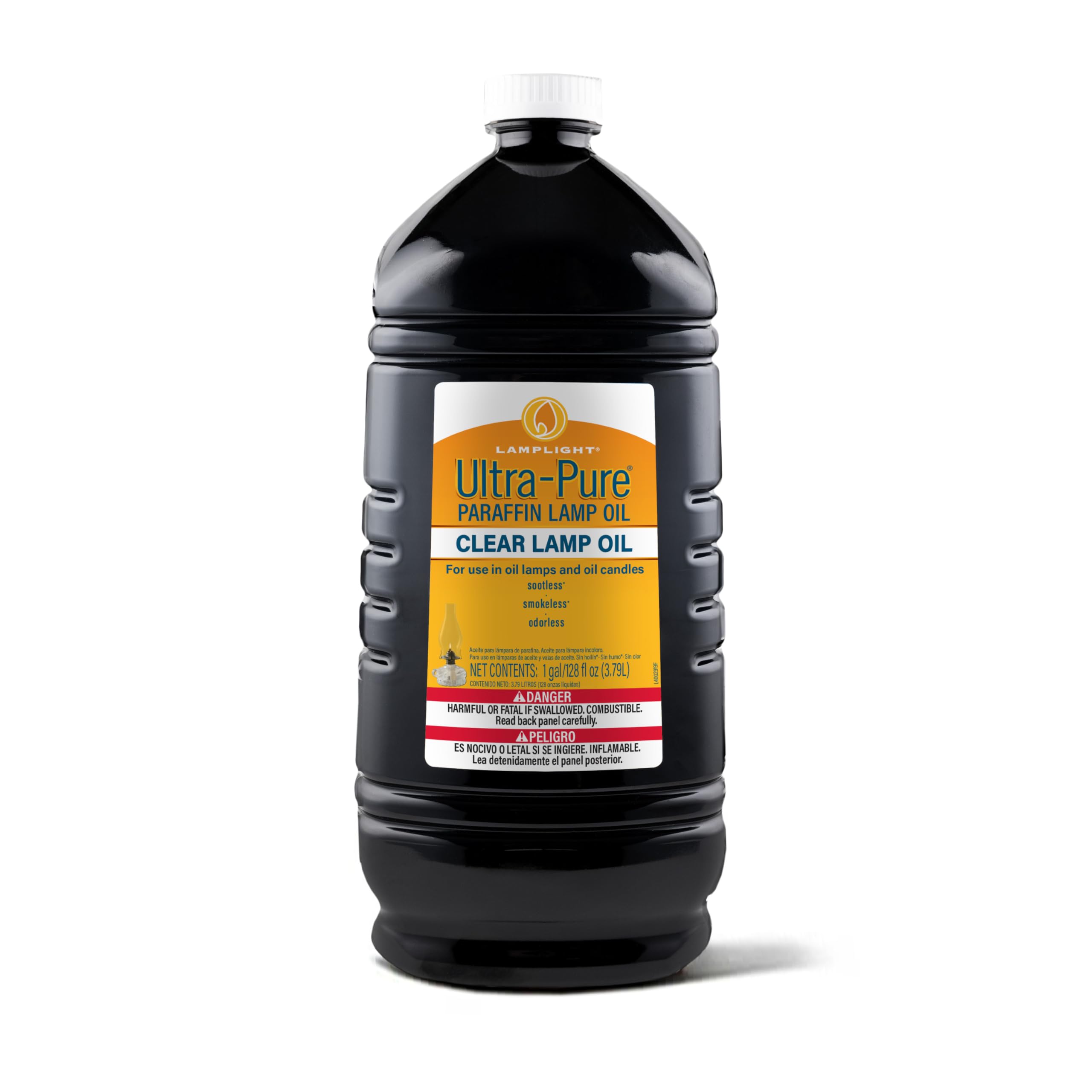 Lamplight Ultra-Pure liquid paraffin oil bottle pour for clean indoor lighting and easy refills.