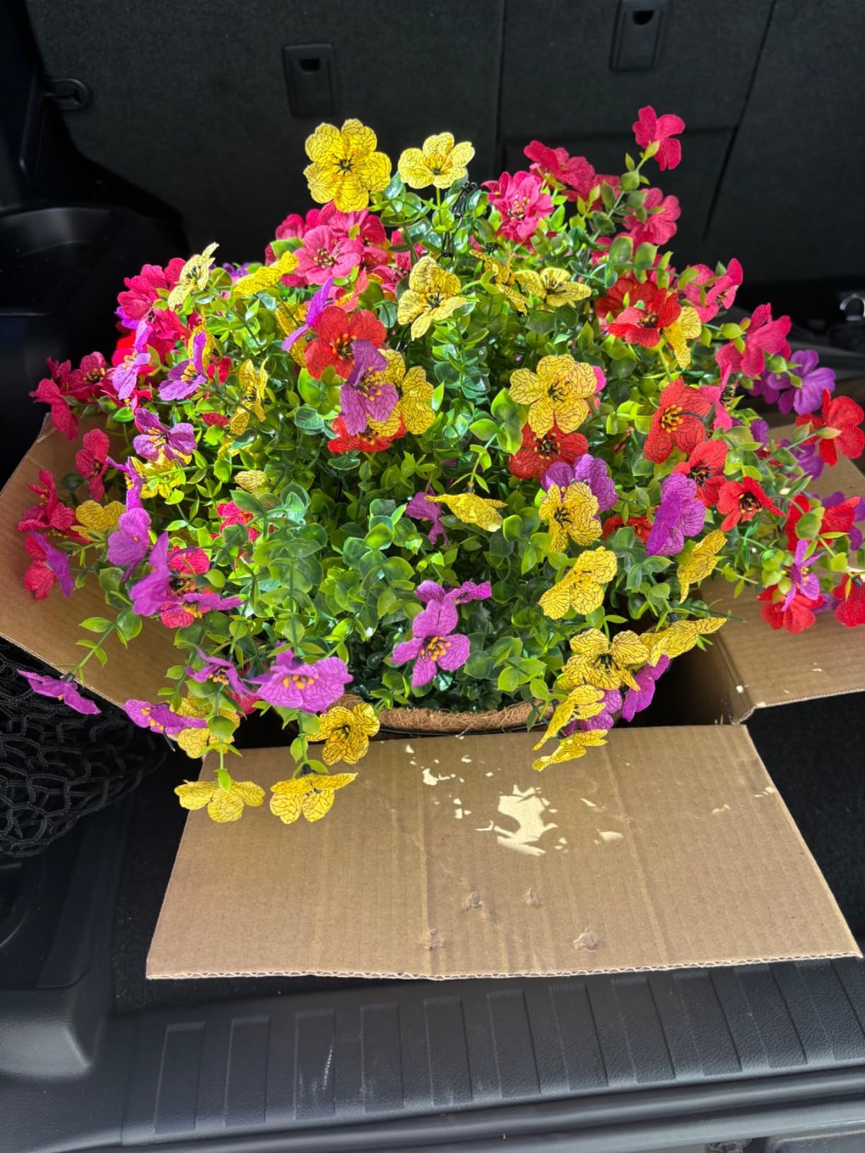 Lamsze colorful daisy eucalyptus mix brightens entryways and patios.