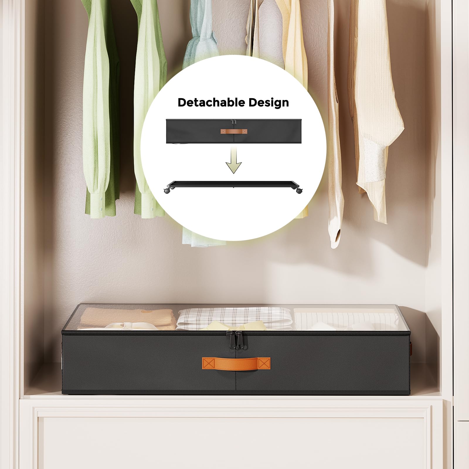LAMU removable frame converts to a closet organizer for versatile use.