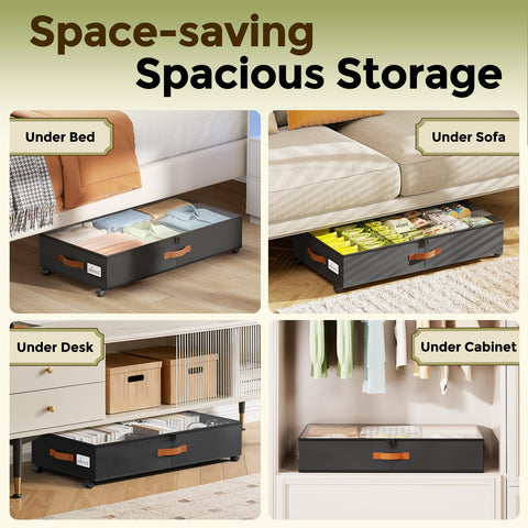 LAMU under-bed storage fits under most beds for compact living spaces.