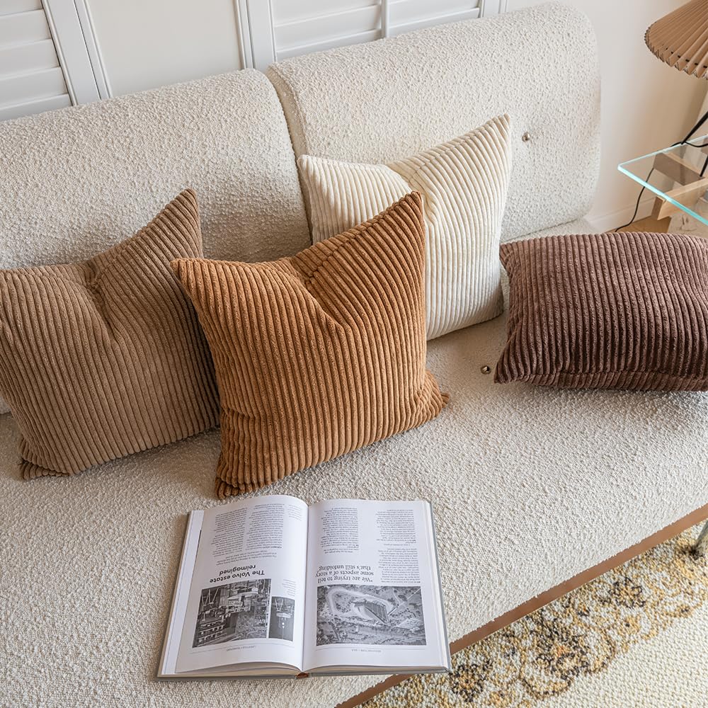LANANAS chocolate brown pillow cover adds depth and versatile match to any sofa.