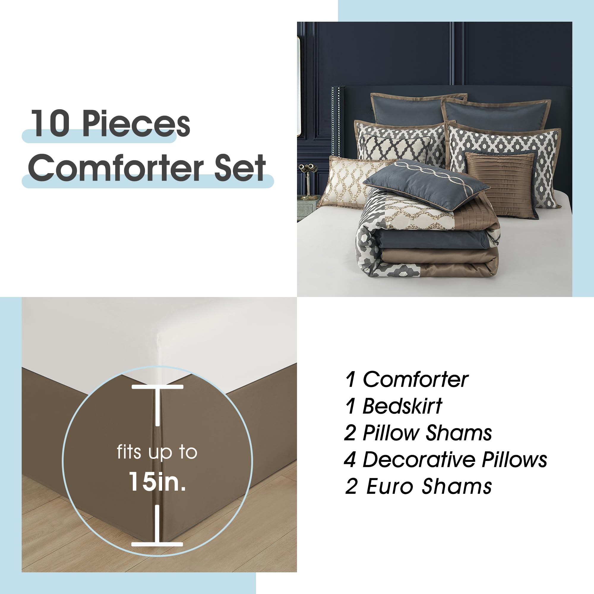 LANCO Modern Lifestyle pillow shams 36x20 for cohesive bedding styling.