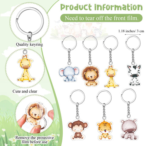 Landical baby shower thank-you cards with matching safari illustrations.