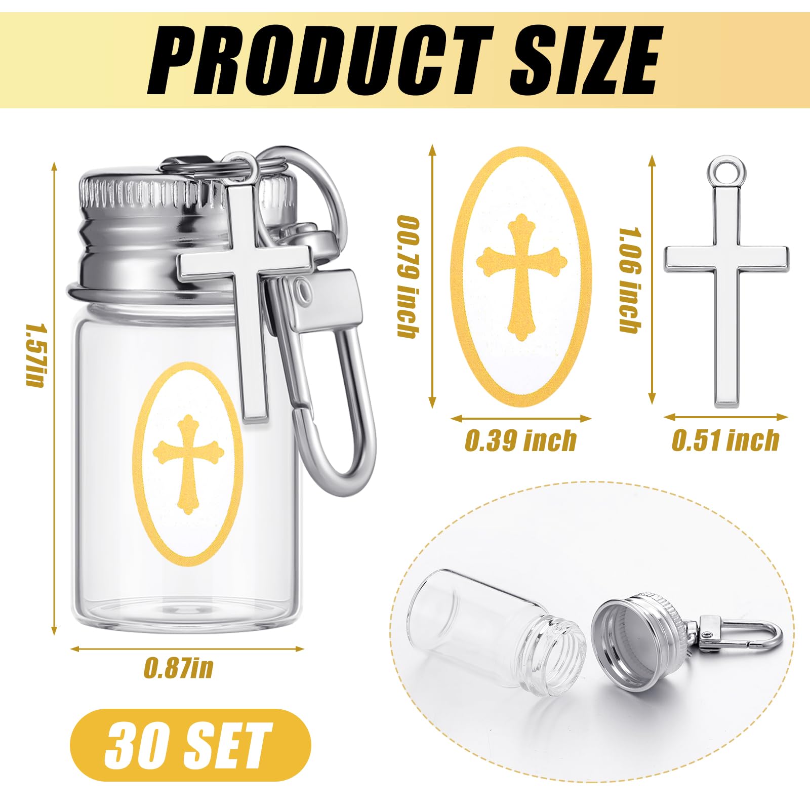 Landical holy water bottle keychain with crucifix for guests