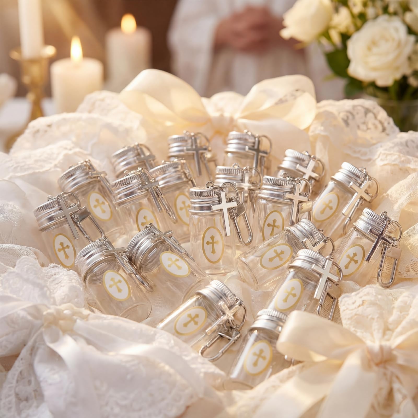 Landical holy water sticker for baptism and communion keepsakes