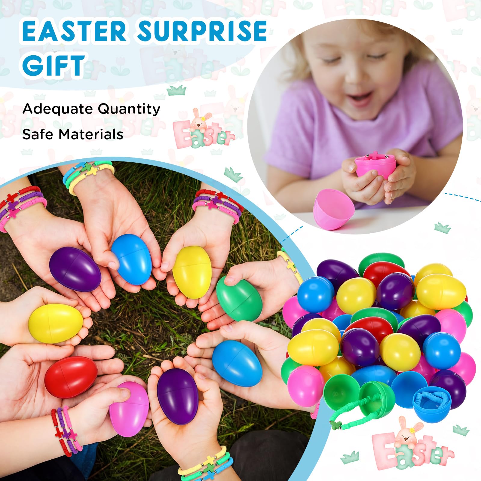 Landical kid-friendly egg hunt with colorful fillers, ideal party favors.