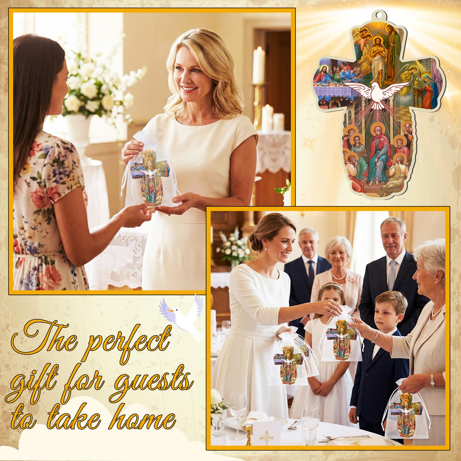 Landical multicolor cross design stands out as a meaningful keepsake.