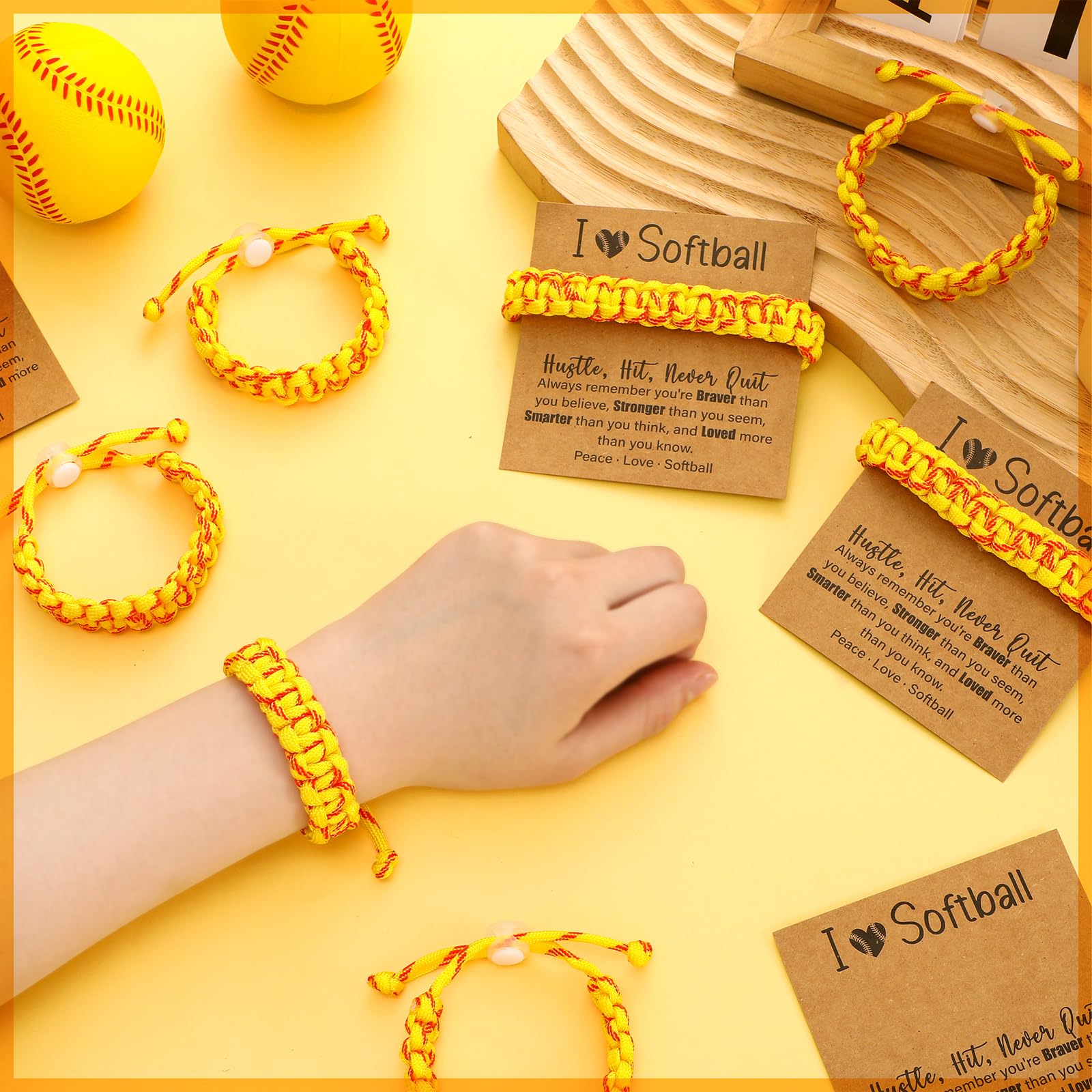 Landical softball bracelet with adjustable sizing fits 7–9 inches for versatile wear.