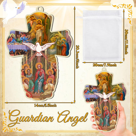 Landical wood cross 8x5 inches for versatile wall placement.