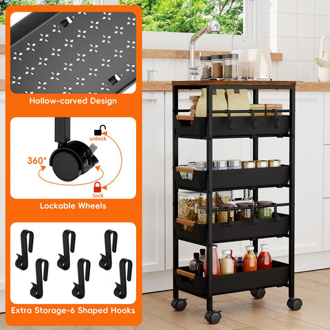 Landmok smooth pull-out drawers with safety stops for secure access