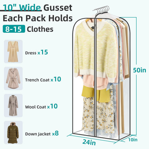 Landneoo clear garment bags material closeup highlight durable PE fabric