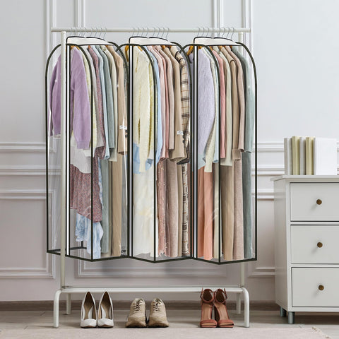 Landneoo clear garment bags in closet keep coats dresses neatly stored