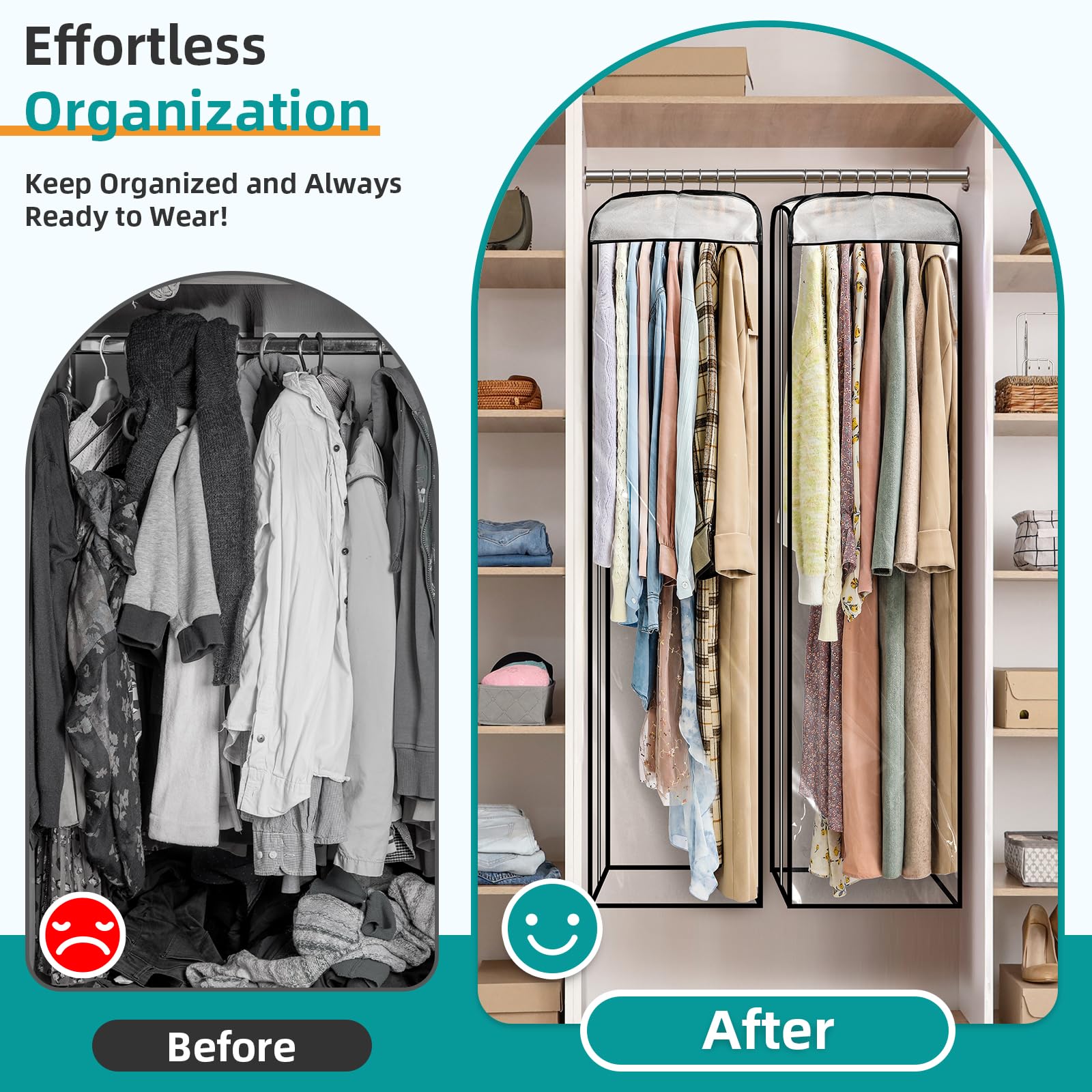 Landneoo garment bags durable zipper with metal stopper ends