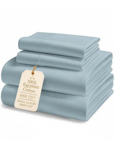 Lane Linen 1000-thread-count Egyptian cotton king sheets with silky sateen finish for luxury softness