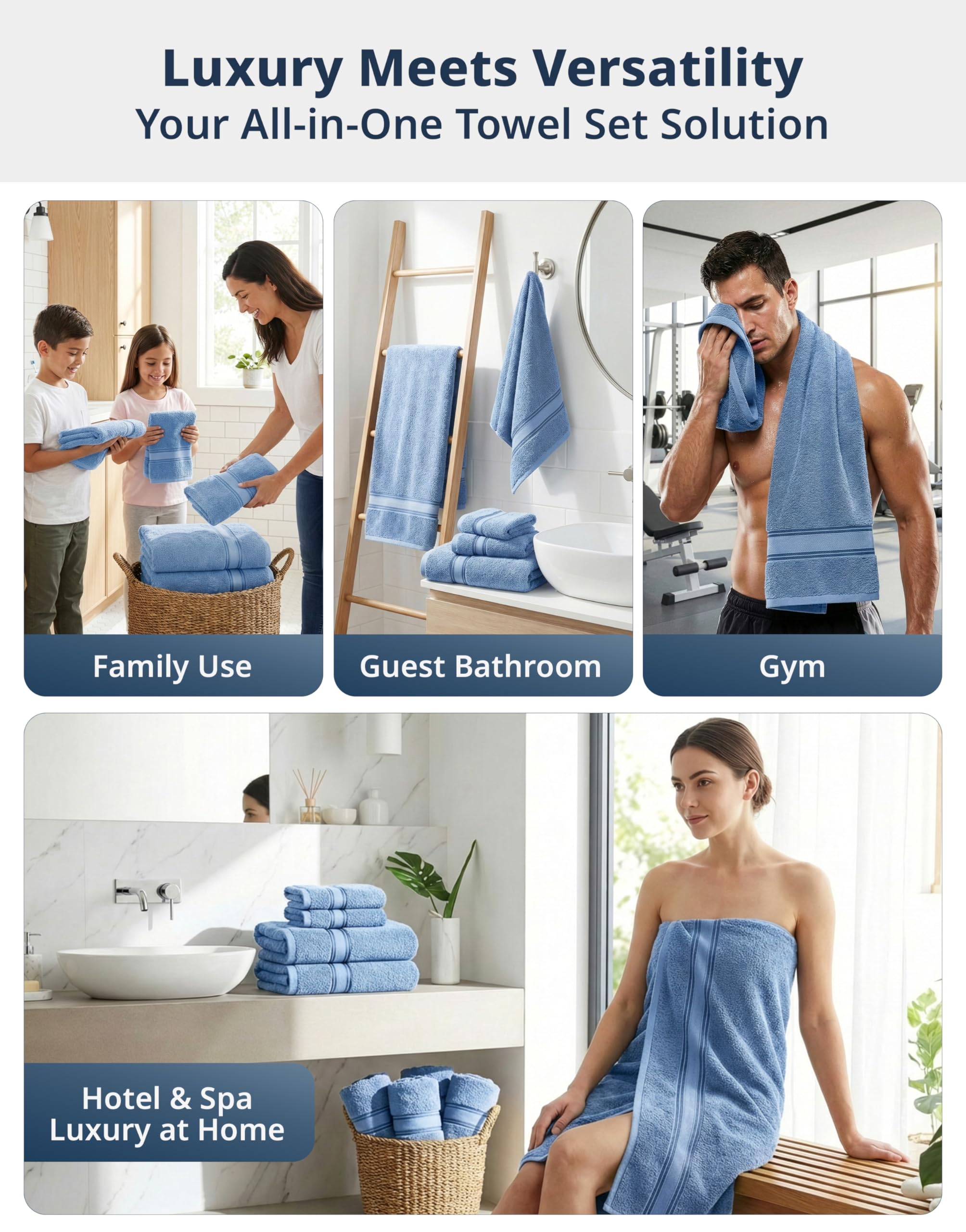 LANE LINEN six hand towels displayed by sink for guest-ready convenience