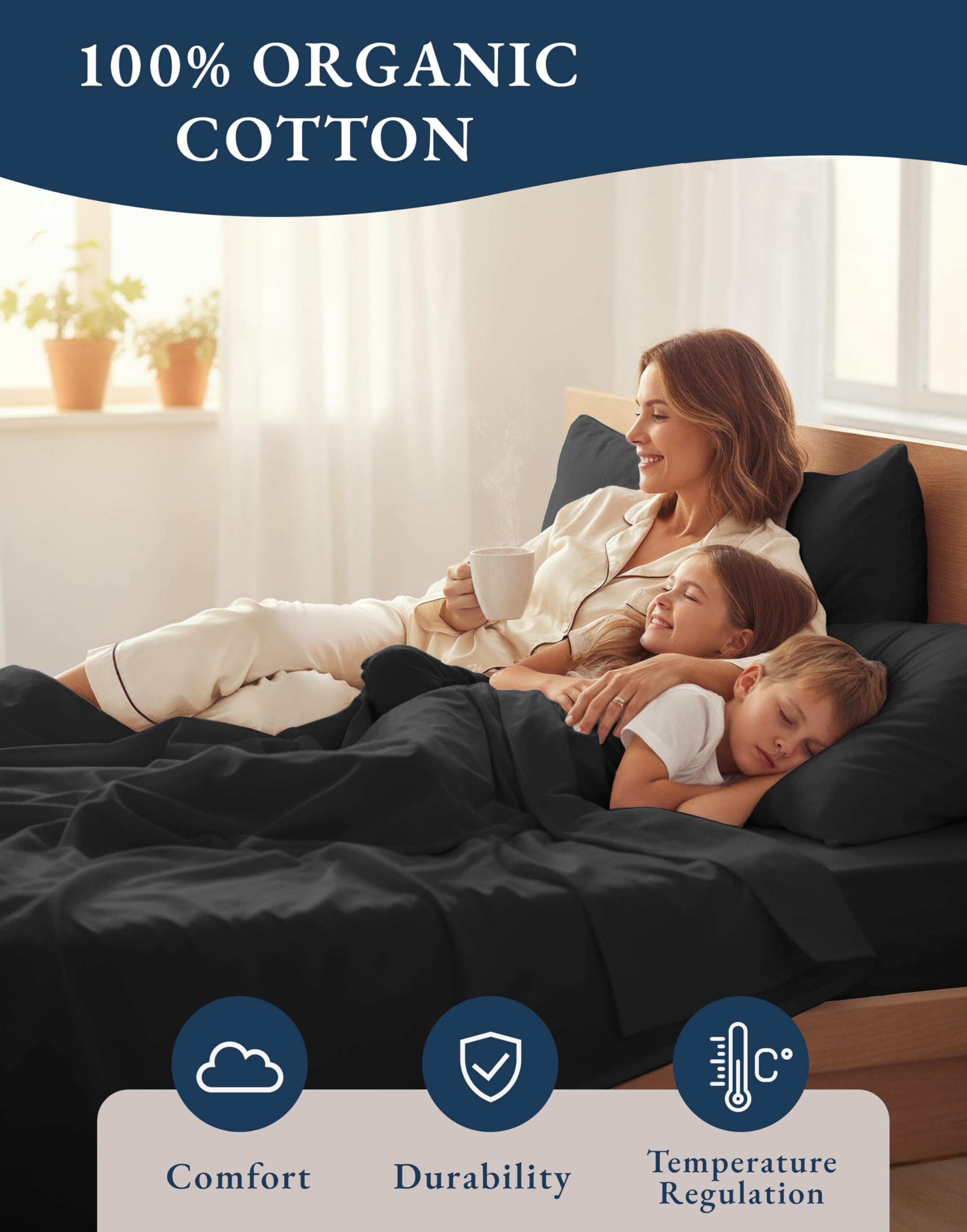Lane Linen four-piece set displayed as a complete king bedding ensemble