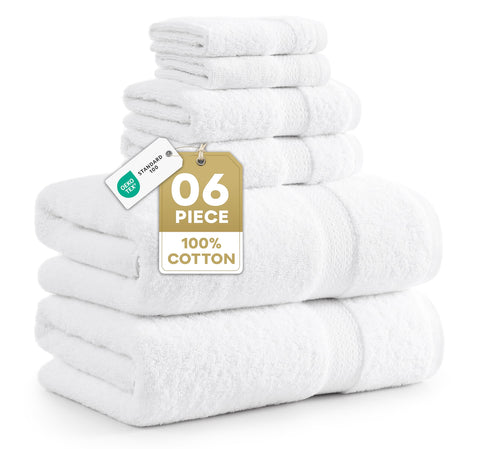 Lane Linen 6-piece bath towel set close-up texture for plush softness
