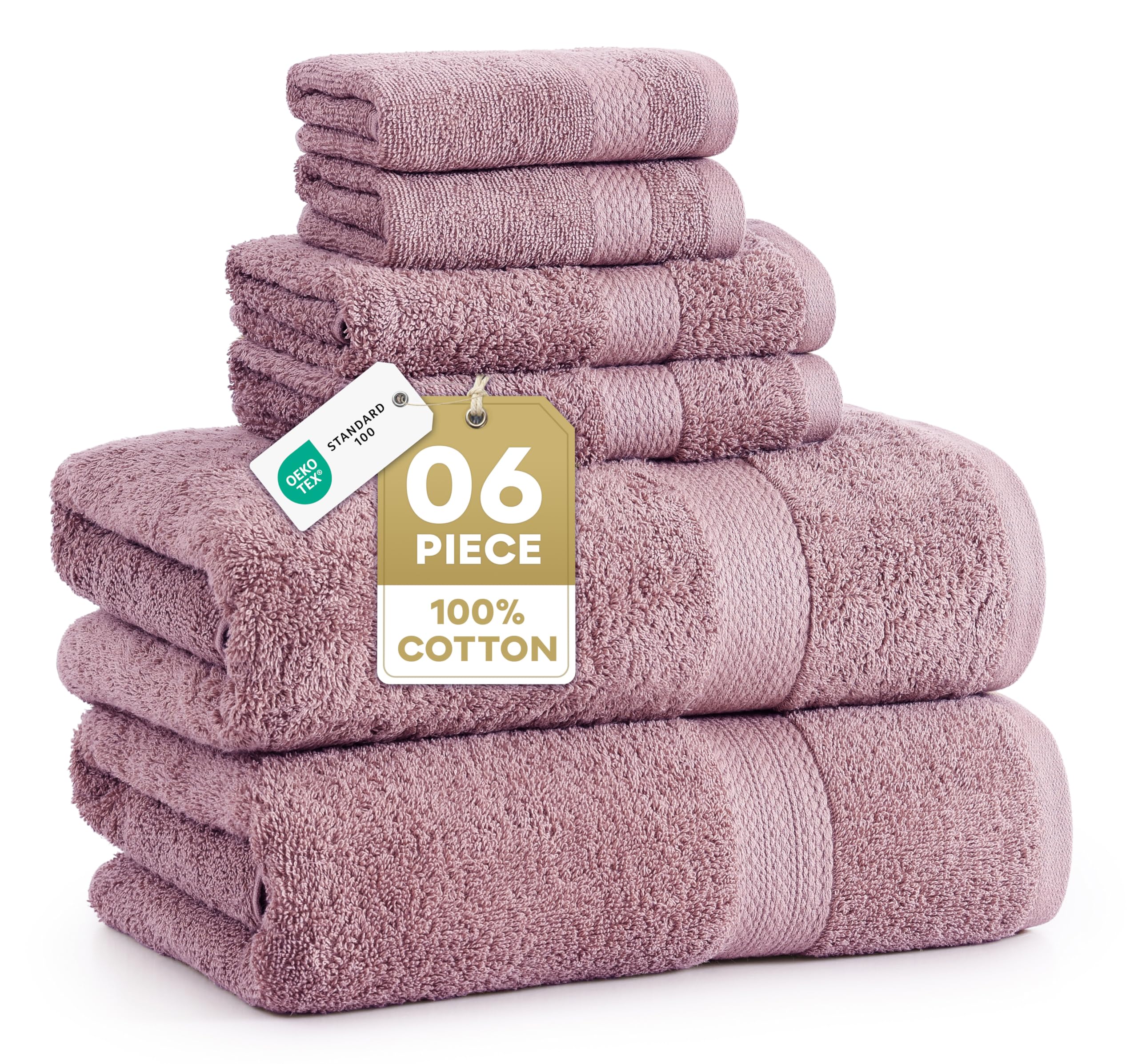 Lane Linen 6-piece towel set package ready for family bathroom use.