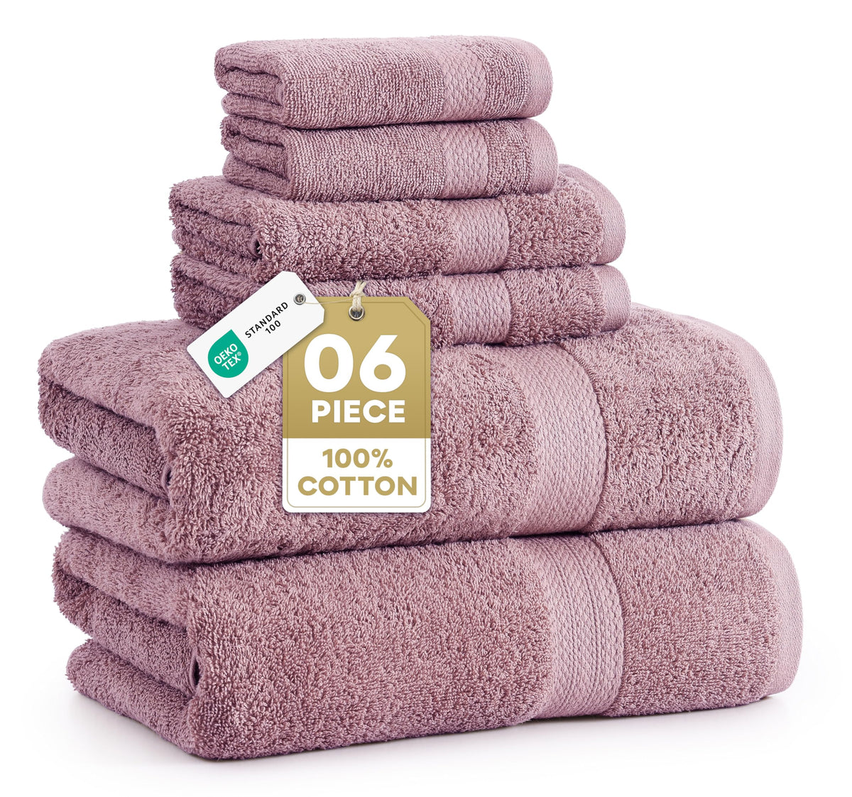 Lane Linen 6-piece towel set package ready for family bathroom use.