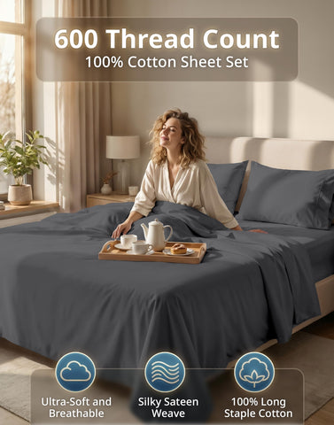 Lane Linen 600TC sateen close-up shows silky finish for skin comfort
