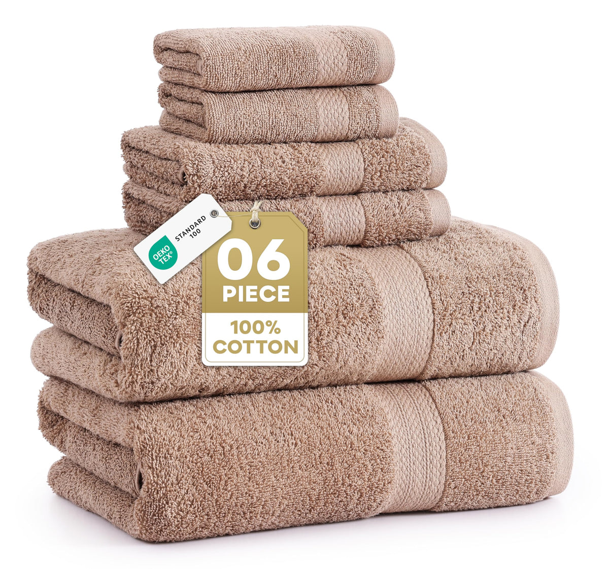 Lane Linen 6pc towels set shows plush cotton for daily comfort.