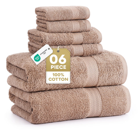 Lane Linen 6pc towels set shows plush cotton for daily comfort.