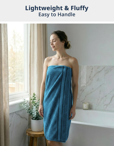 LANE LINEN absorbent 550gsm towels in action after shower.