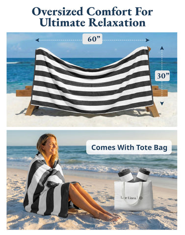 LANE LINEN highly absorbent towel that dries quickly after swimming.
