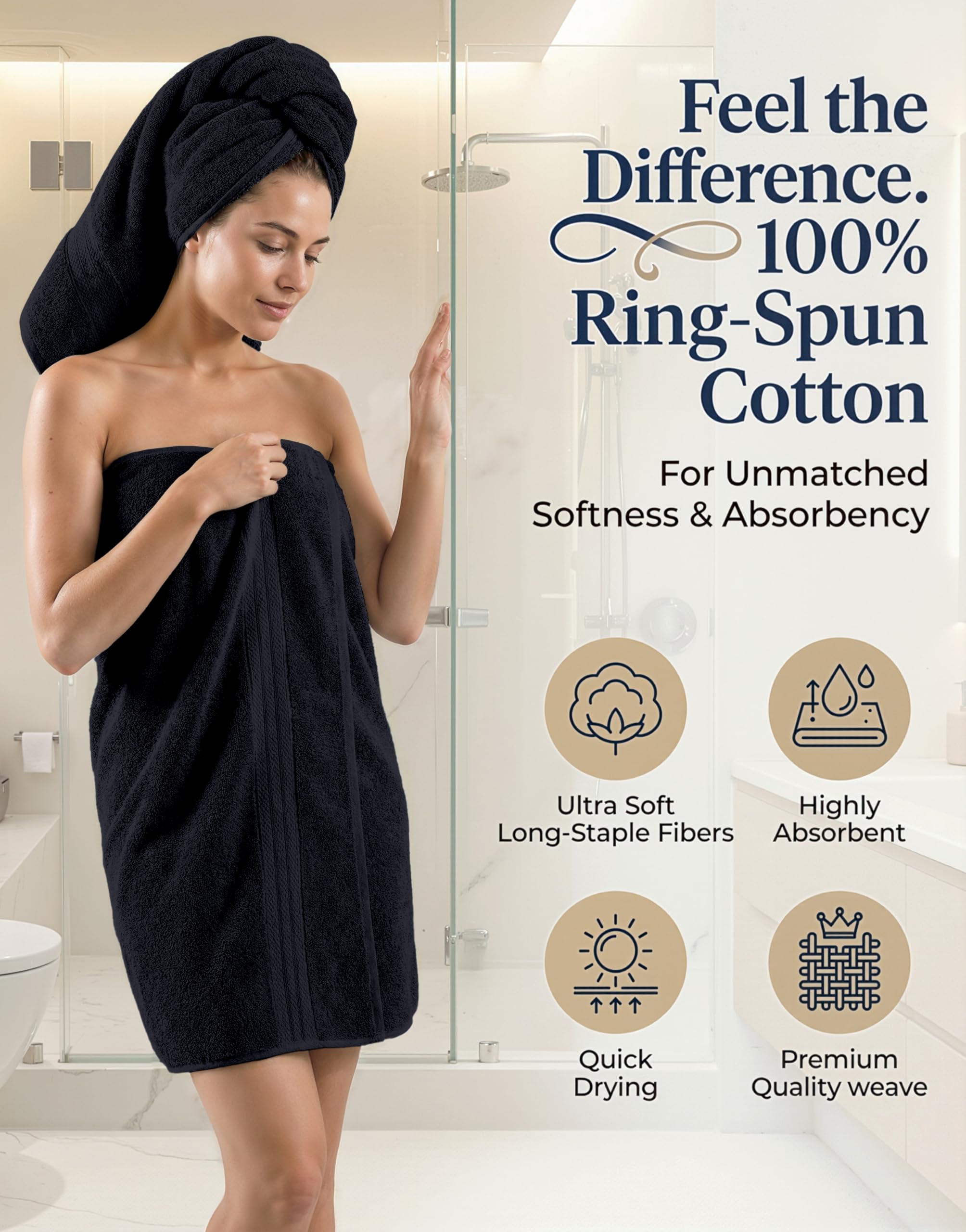 Lane Linen bath sheets (35x66) demonstrate generous size and soft absorbency.