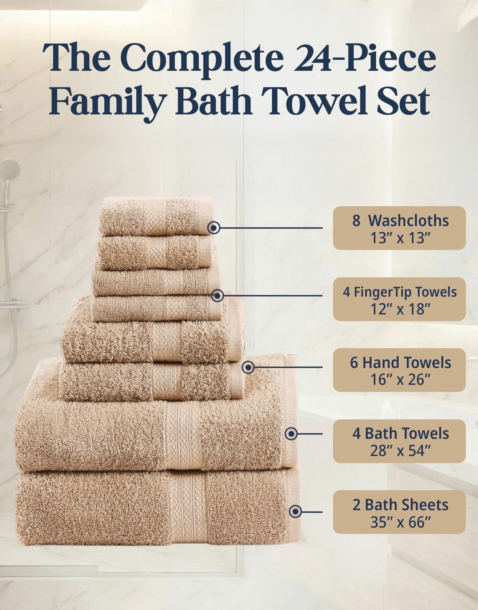Lane Linen bath towel 28 by 54 inches, highly absorbent for daily use