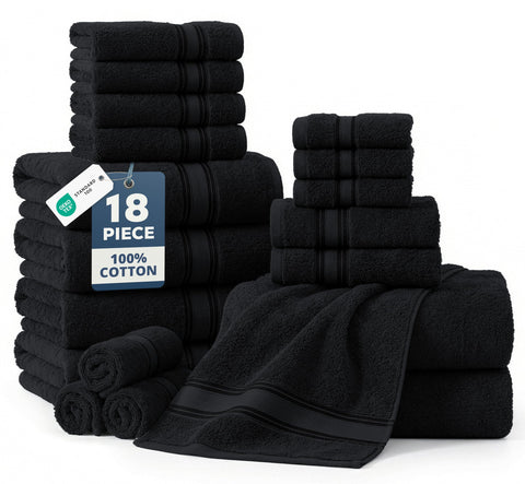 Lane Linen bath towel set 18-pack displayed for daily luxury and absorbency