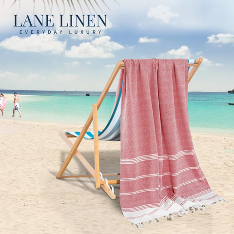 Lane Linen multipurpose towel used as a sarong at the beach