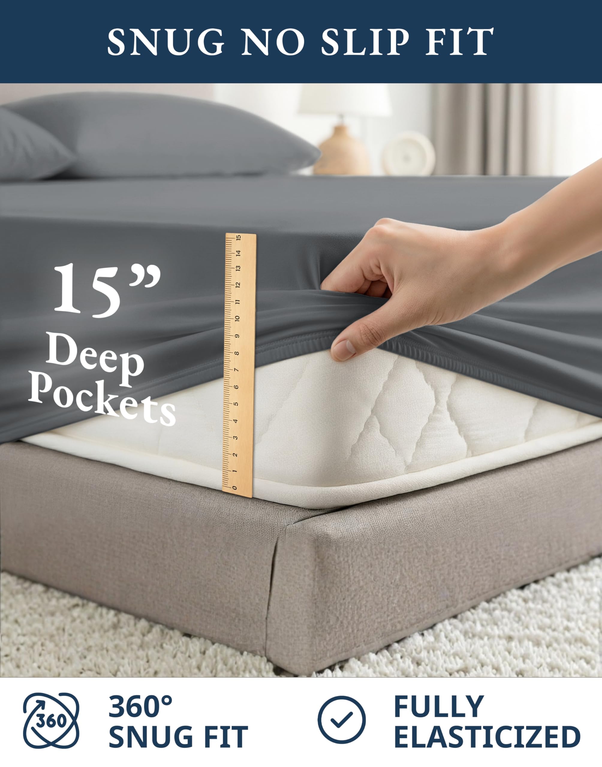 LANE LINEN breathable king-size sheets deliver year-round comfort and temperature regulation.