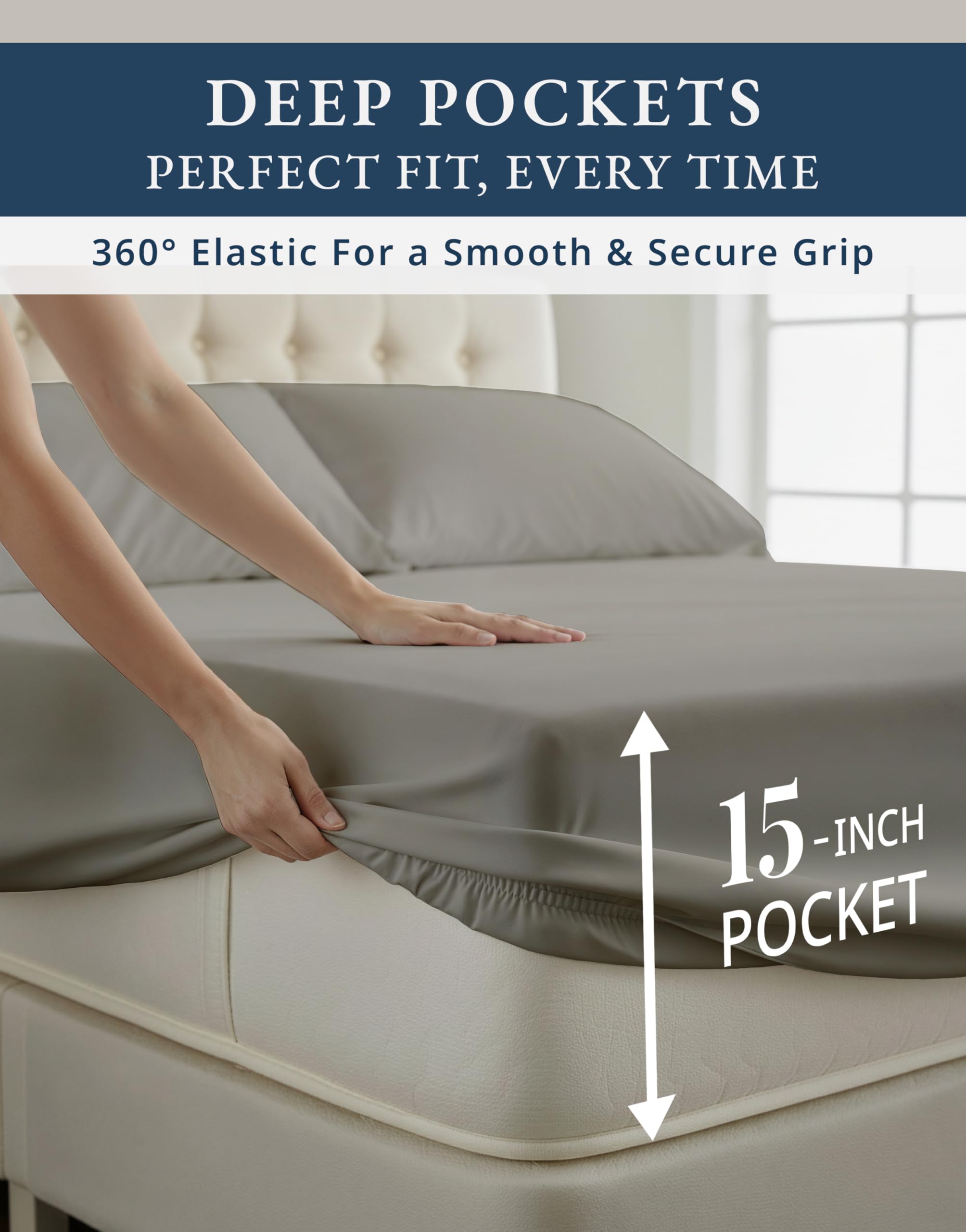 LANE LINEN breathable sateen weave promotes cooler nights