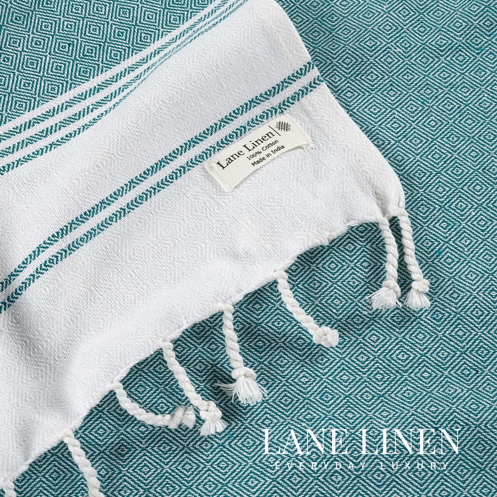 Lane Linen towel serving as picnic blanket and pool-side throw