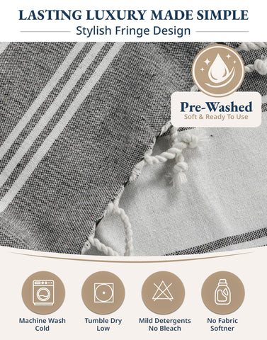 Lane Linen care instructions include machine wash and low heat tumble dry.