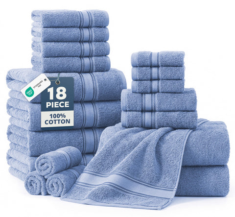 LANE LINEN cerulean blue bath towels showcase hotel-style luxury for daily use