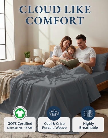 LANE LINEN charcoal king fitted sheet with deep pockets ensures secure fit and durability.