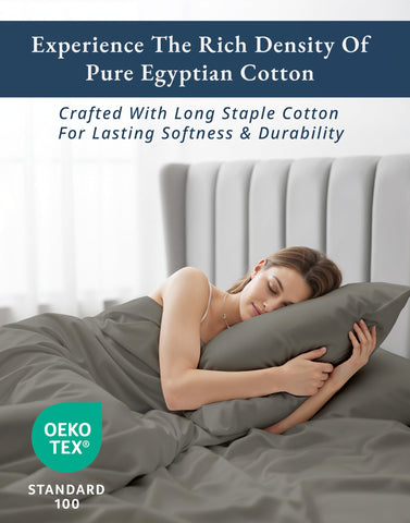 LANE LINEN charcoal king sheets on bed showing secure deep-pocket fit