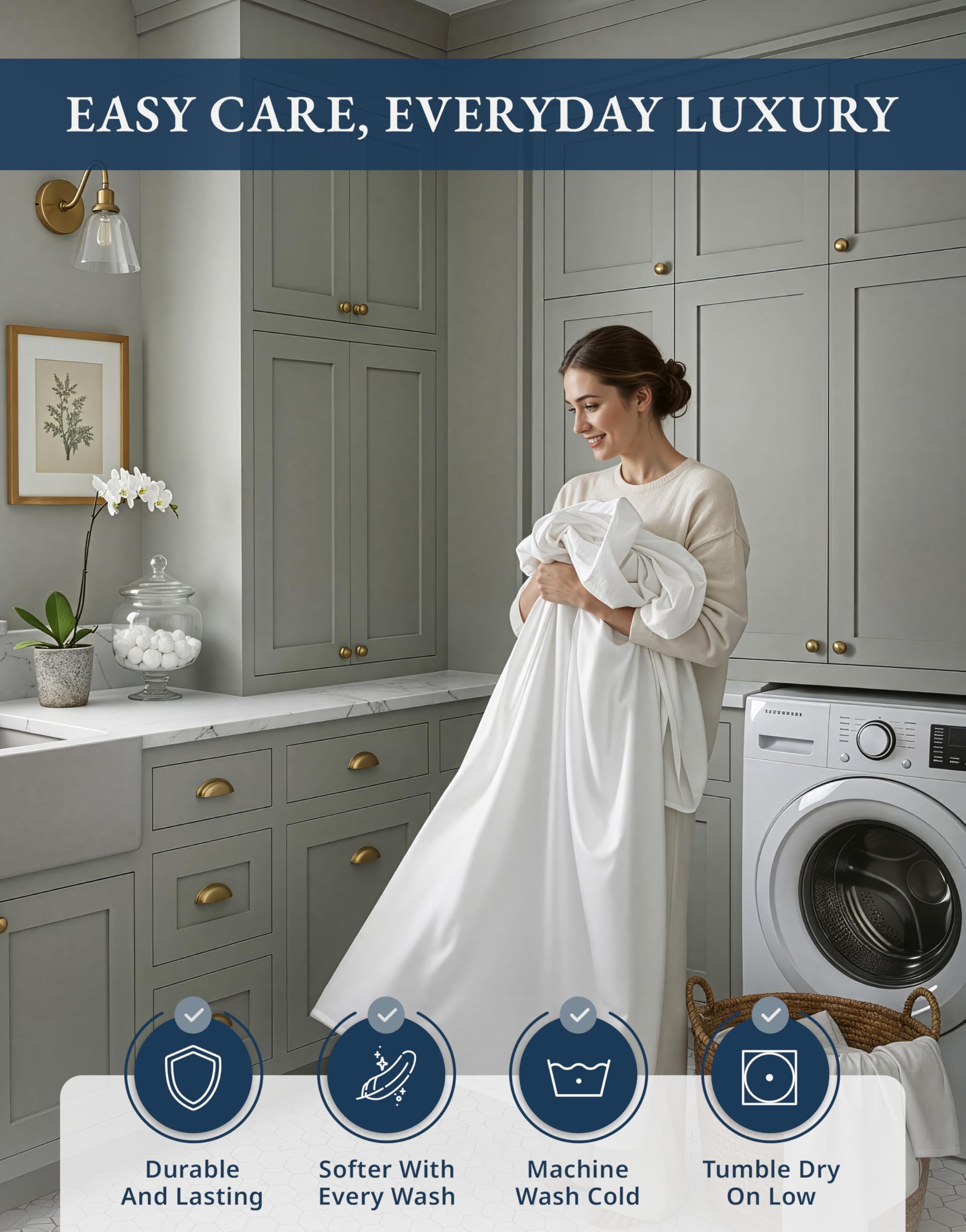 Lane Linen classic color options for versatile bedroom styling.